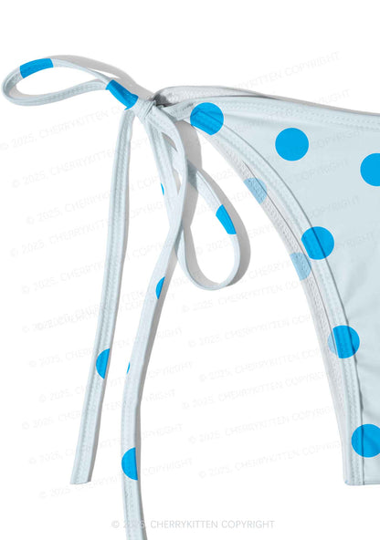 Blue Dots On Light Back Y2K Print Bikini Set Cherrykitten