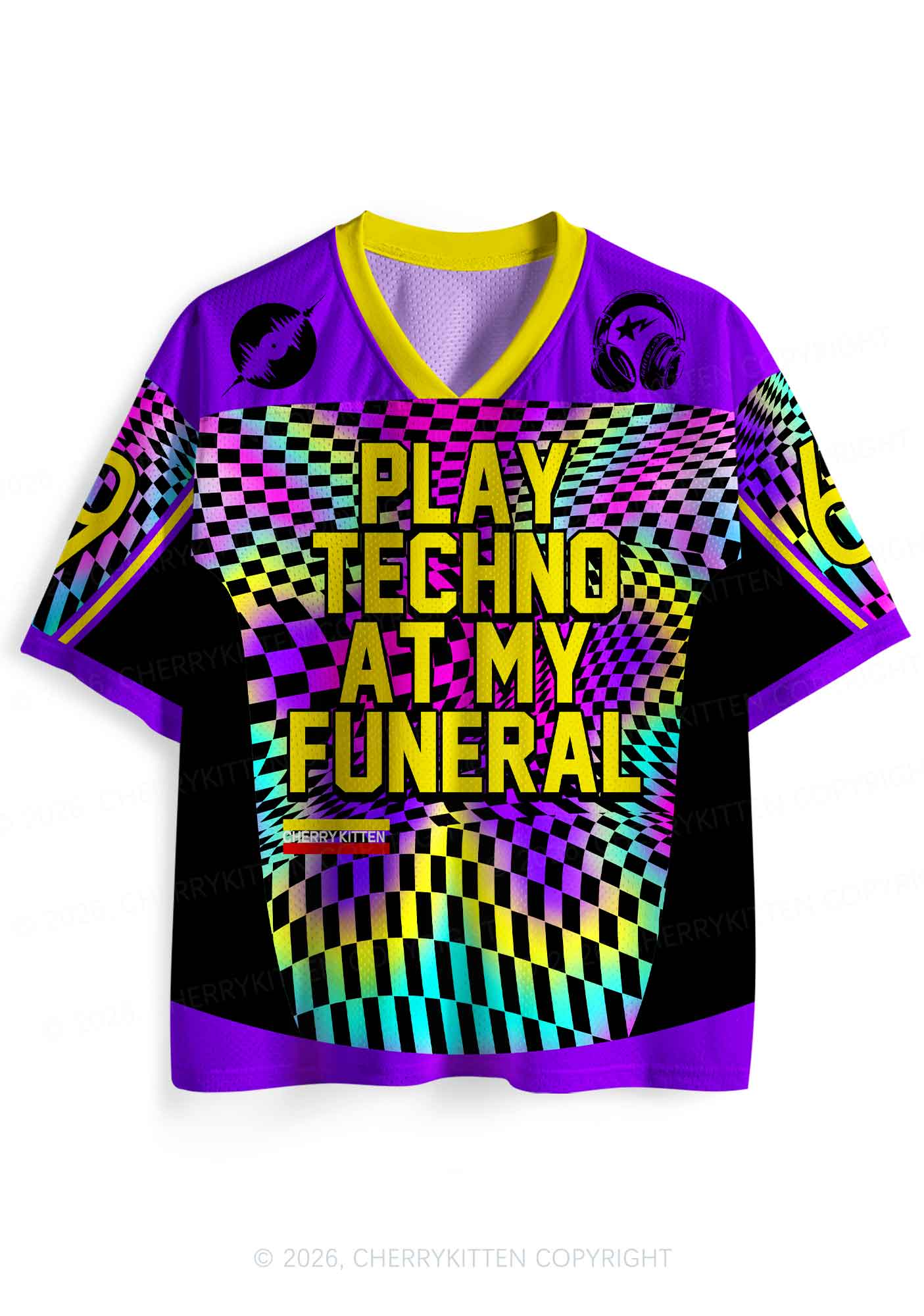 Play Techno At My Funeral Y2K Sport Jersey Shirts Cherrykitten