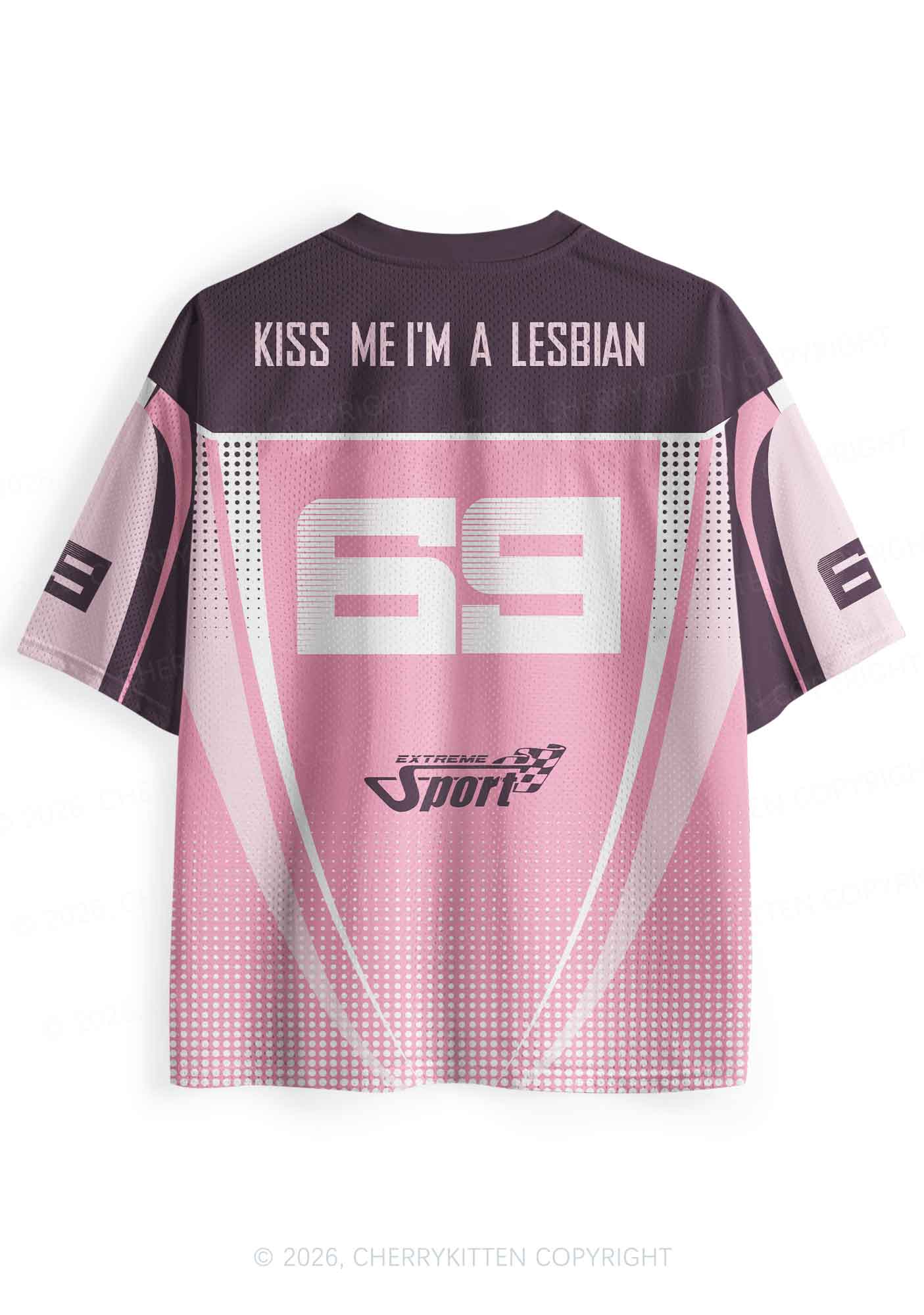 Kiss Me Im Lesbian Pride Y2K Sport Jersey Shirts Cherrykitten