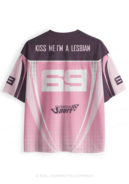 Kiss Me Im Lesbian Pride Y2K Sport Jersey Shirts Cherrykitten