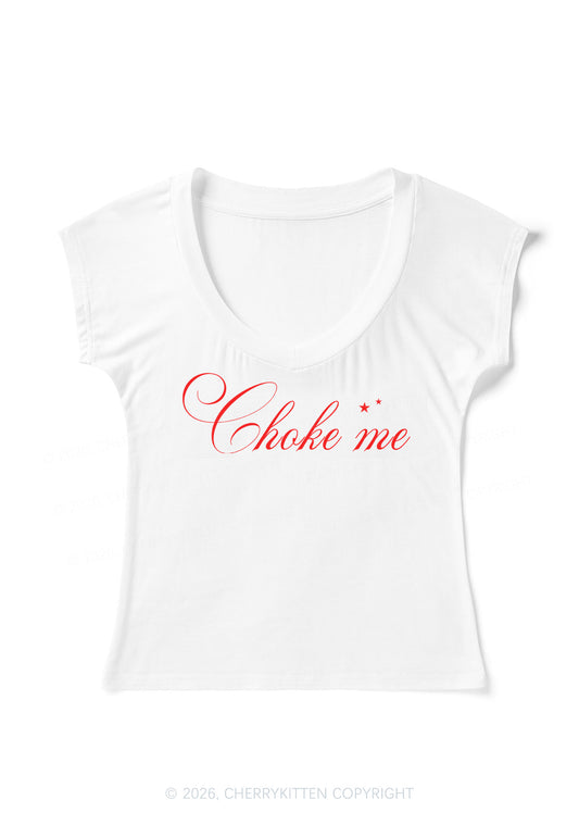 Choke Me Y2K V Neck T Shirts Cherrykitten