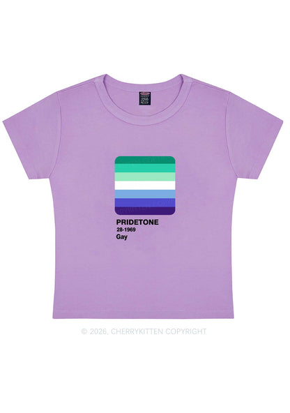 Pridetone Gay Pride Y2K Baby Tee Cherrykitten