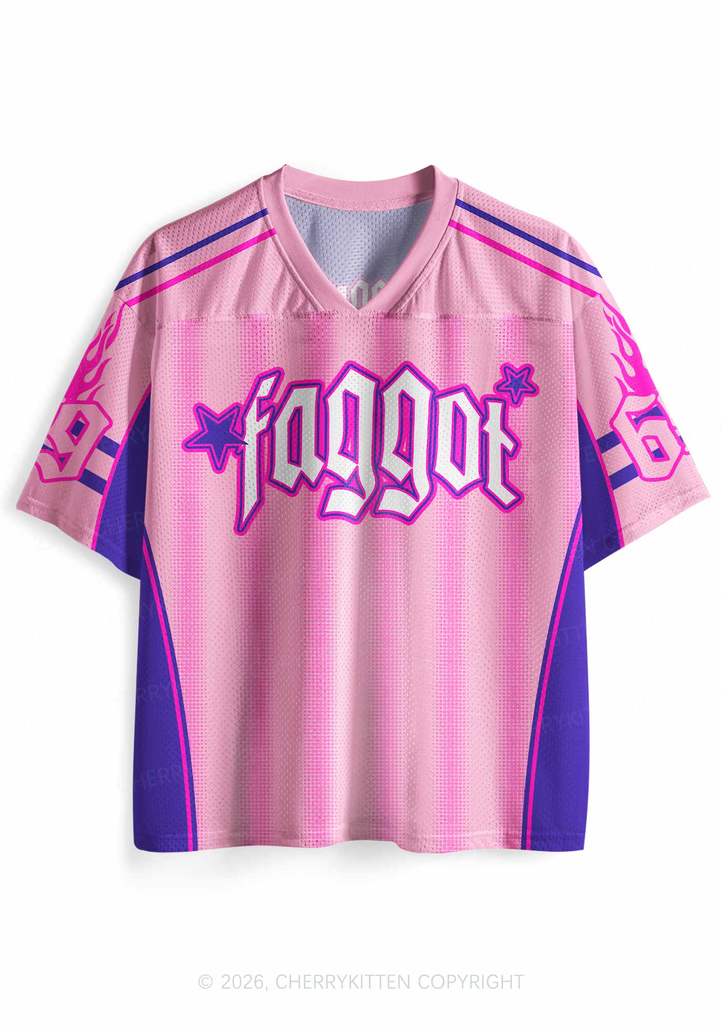 Faggot Purple Star Pride Y2K Sport Jersey Shirts Cherrykitten