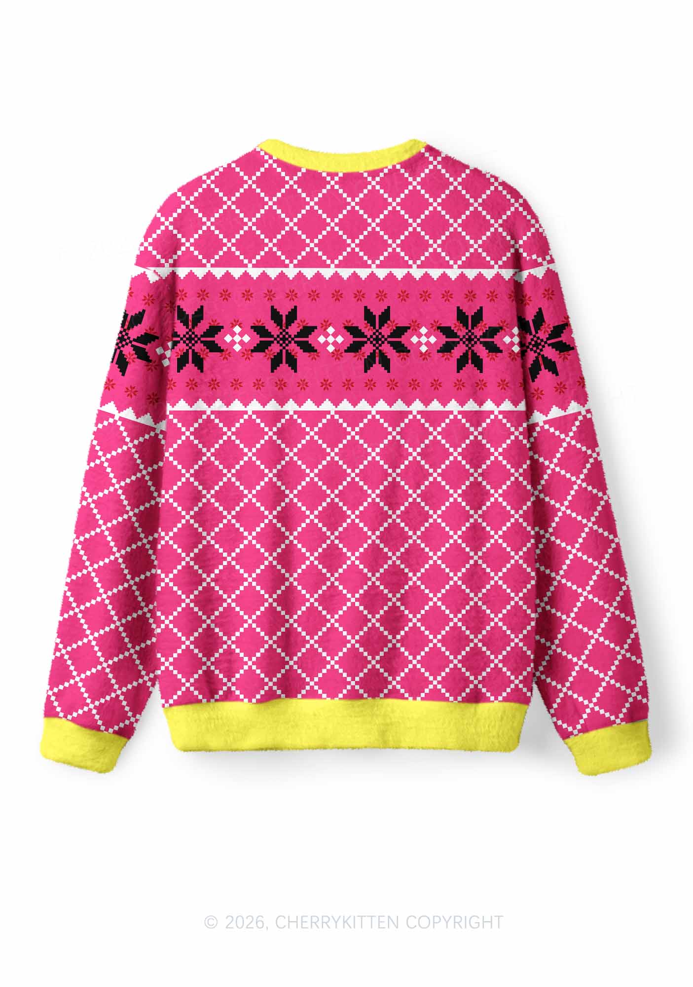 Pink Slxt Y2K Christmas Knit Sweatshirt Cherrykitten