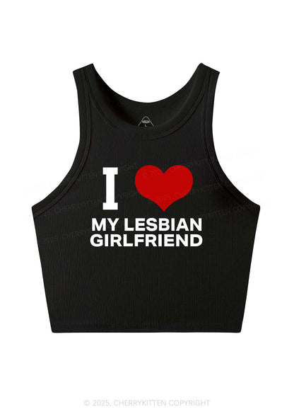 I Love My Lesbian GF Y2K Crop Tank Top Cherrykitten