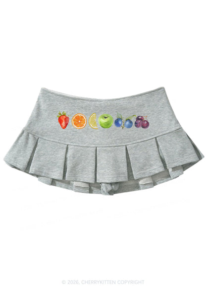 Six Fruity Pride Y2K Mini Pleated Skirts Cherrykitten