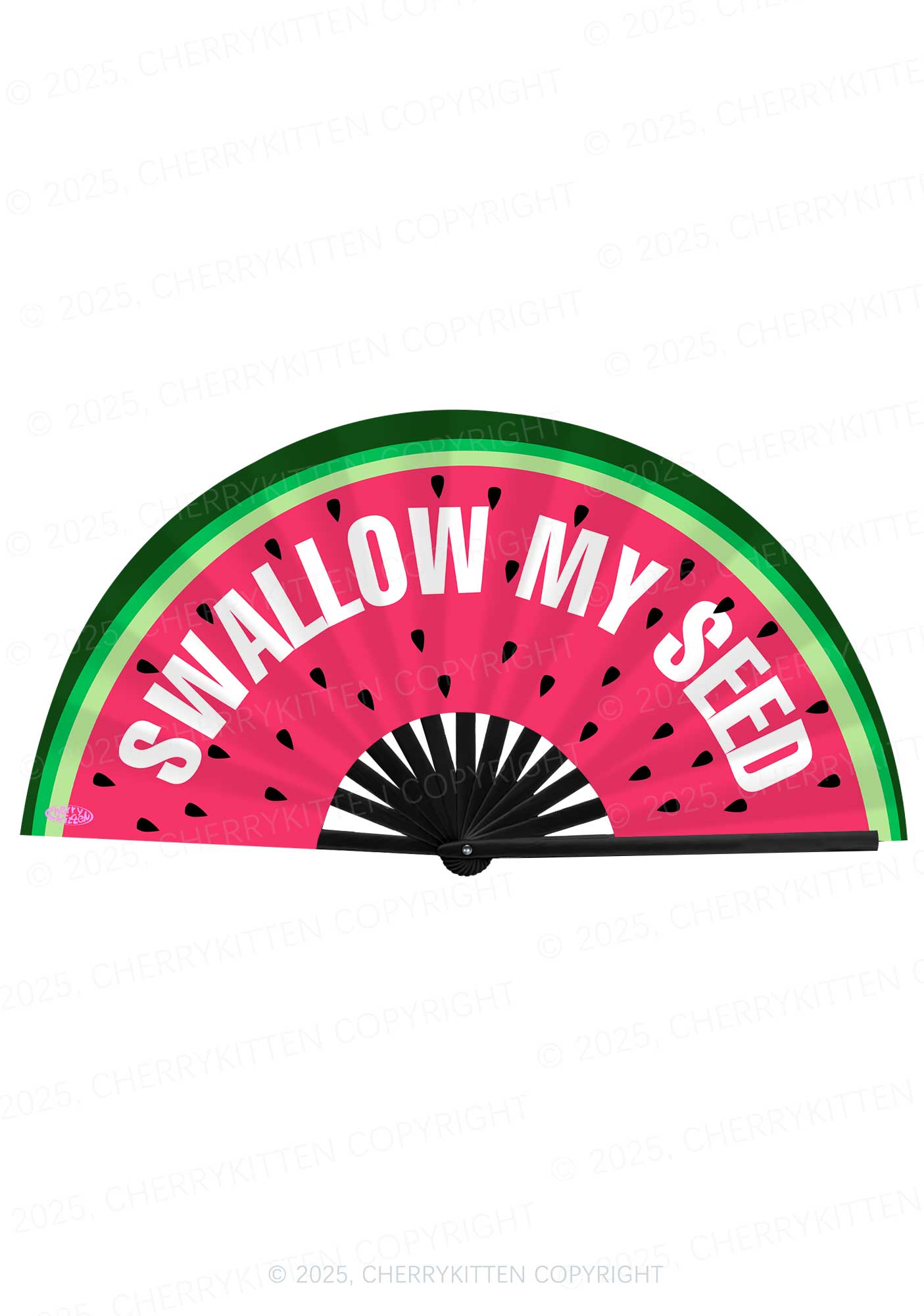 Swallow My Seed Y2K Rave Hand Fan Cherrykitten