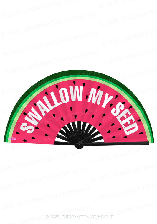 Swallow My Seed Y2K Rave Hand Fan Cherrykitten