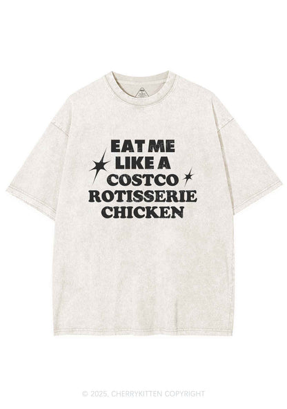 Eat Me Like Chicken Y2K Shirts Washed Tee Cherrykitten