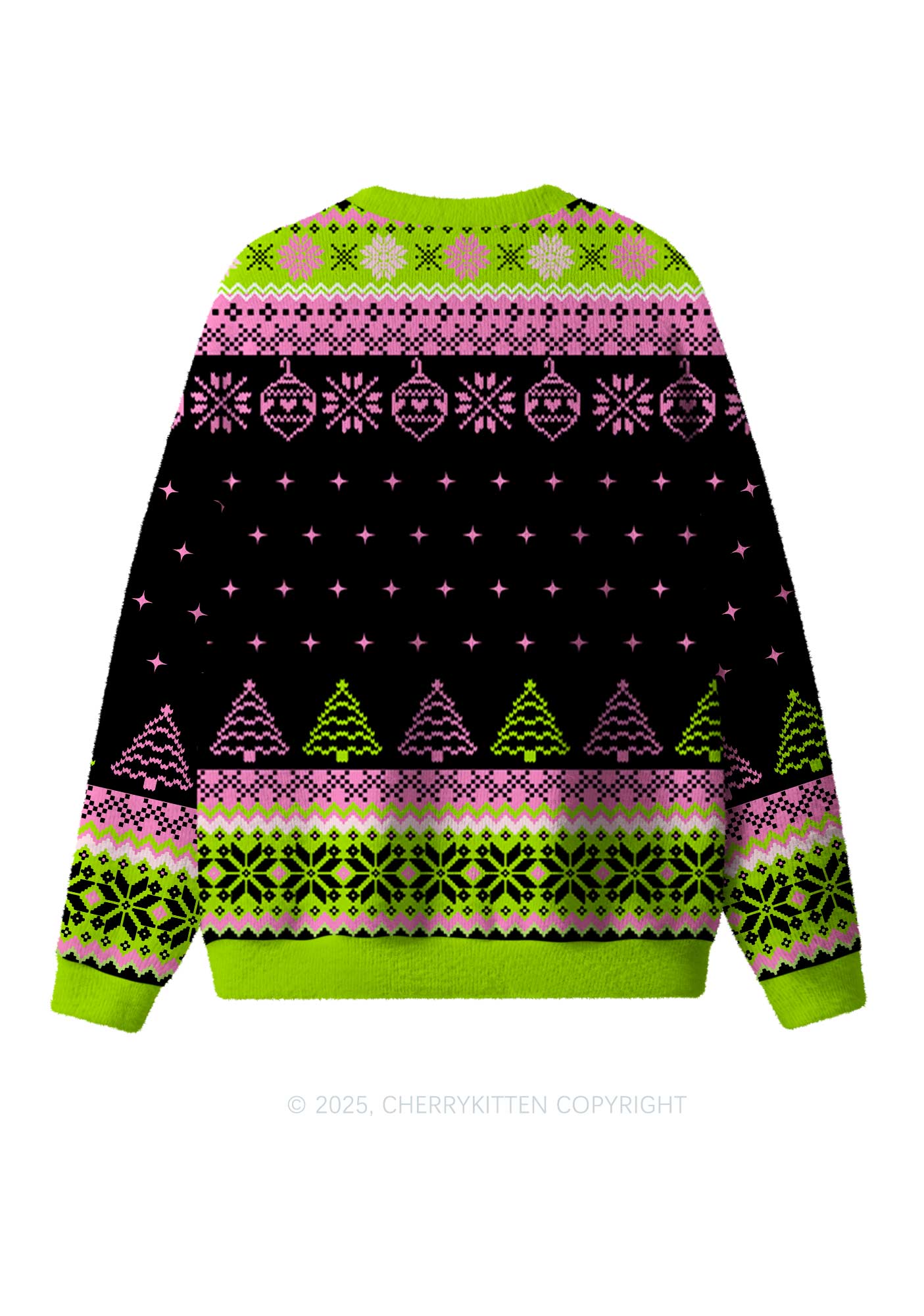 On Off Mode Y2K Christmas Knit Sweatshirt Cherrykitten