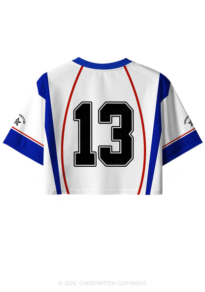 Custom Hot Girls Love Techno Y2K Crop Sport Jersey Shirts Cherrykitten