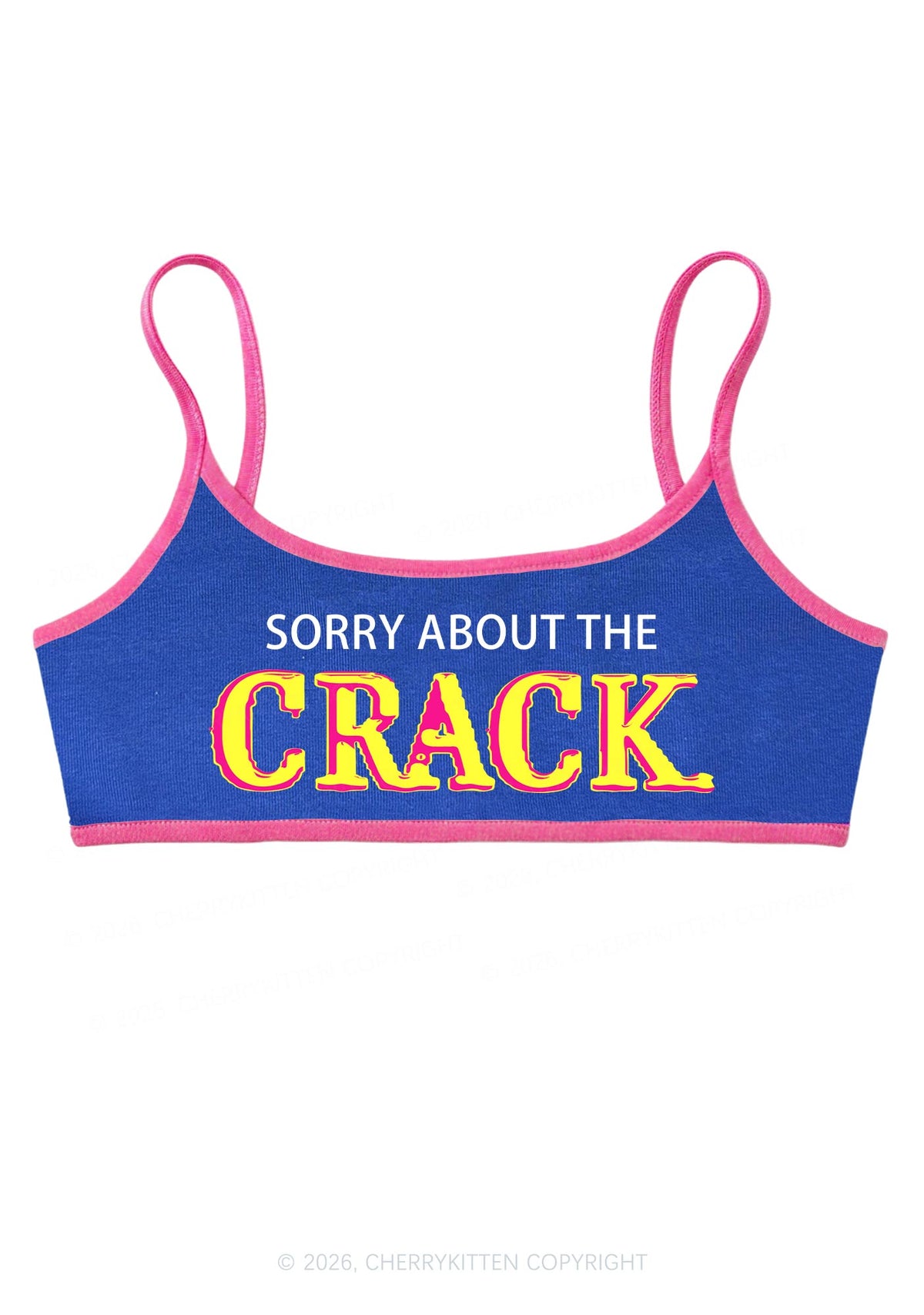 Sorry About The Crack Y2K Super Crop Cami Cherrykitten