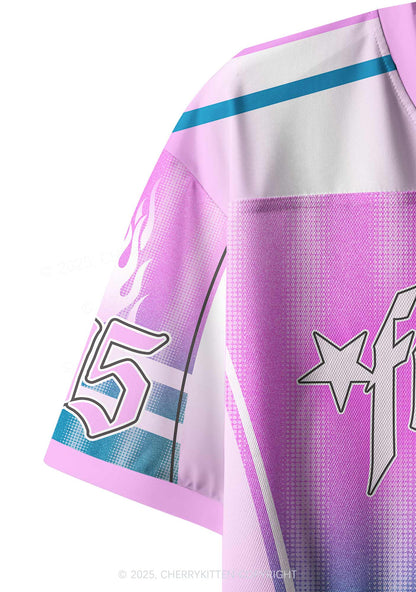 Custom Blue Gradient Faggot Pride Y2K Crop Sport Jersey Shirts Cherrykitten