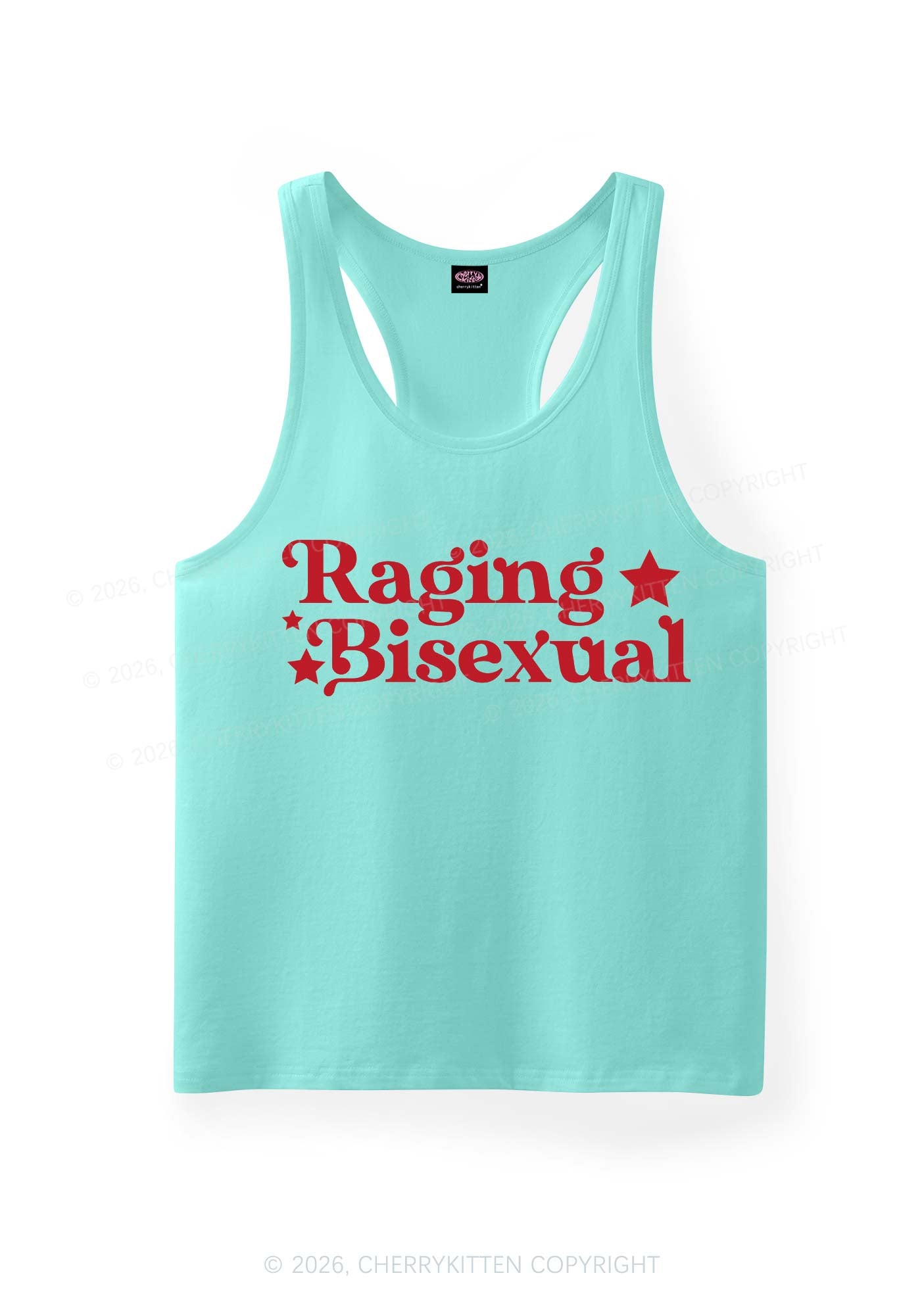 Raging Bisexual Stars Pride Y2K Men Racerback Tank Top Cherrykitten