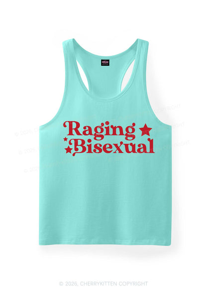 Raging Bisexual Stars Pride Y2K Men Racerback Tank Top Cherrykitten