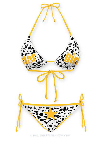 Spotted Star Girl Y2K Print Bikini Set Cherrykitten