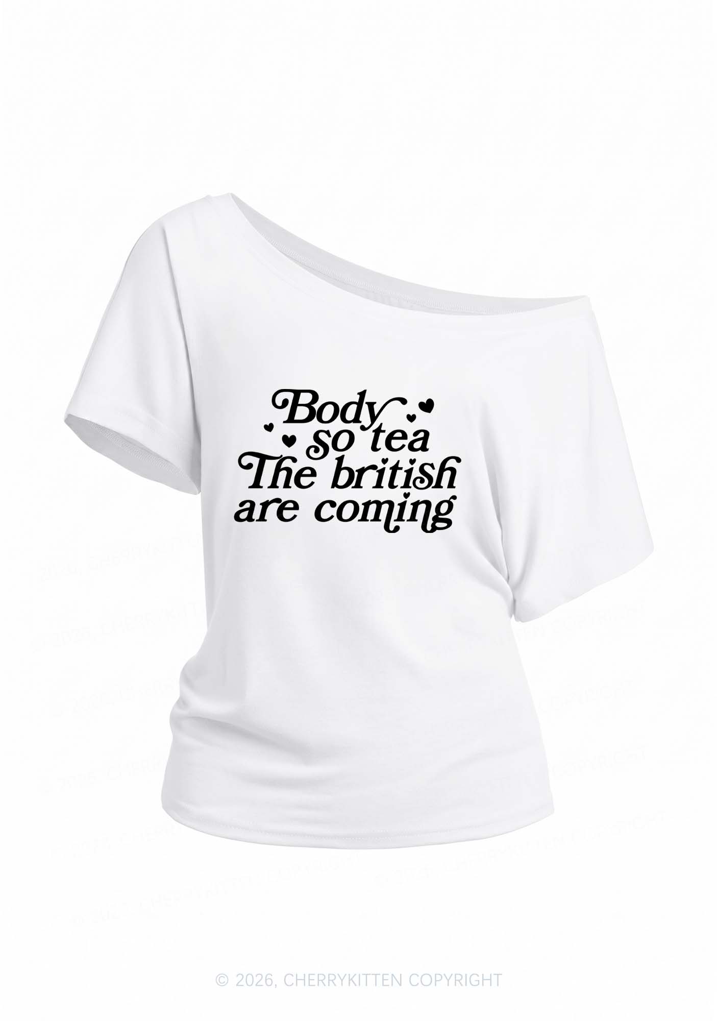 The British Are Coming Y2K Off Shoulder Tee Cherrykitten