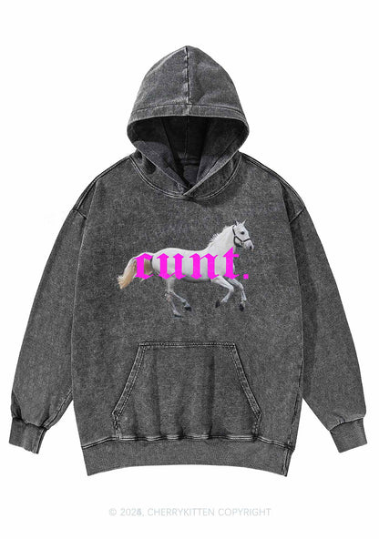 Cxxt Horse Y2K Washed Hoodie Cherrykitten