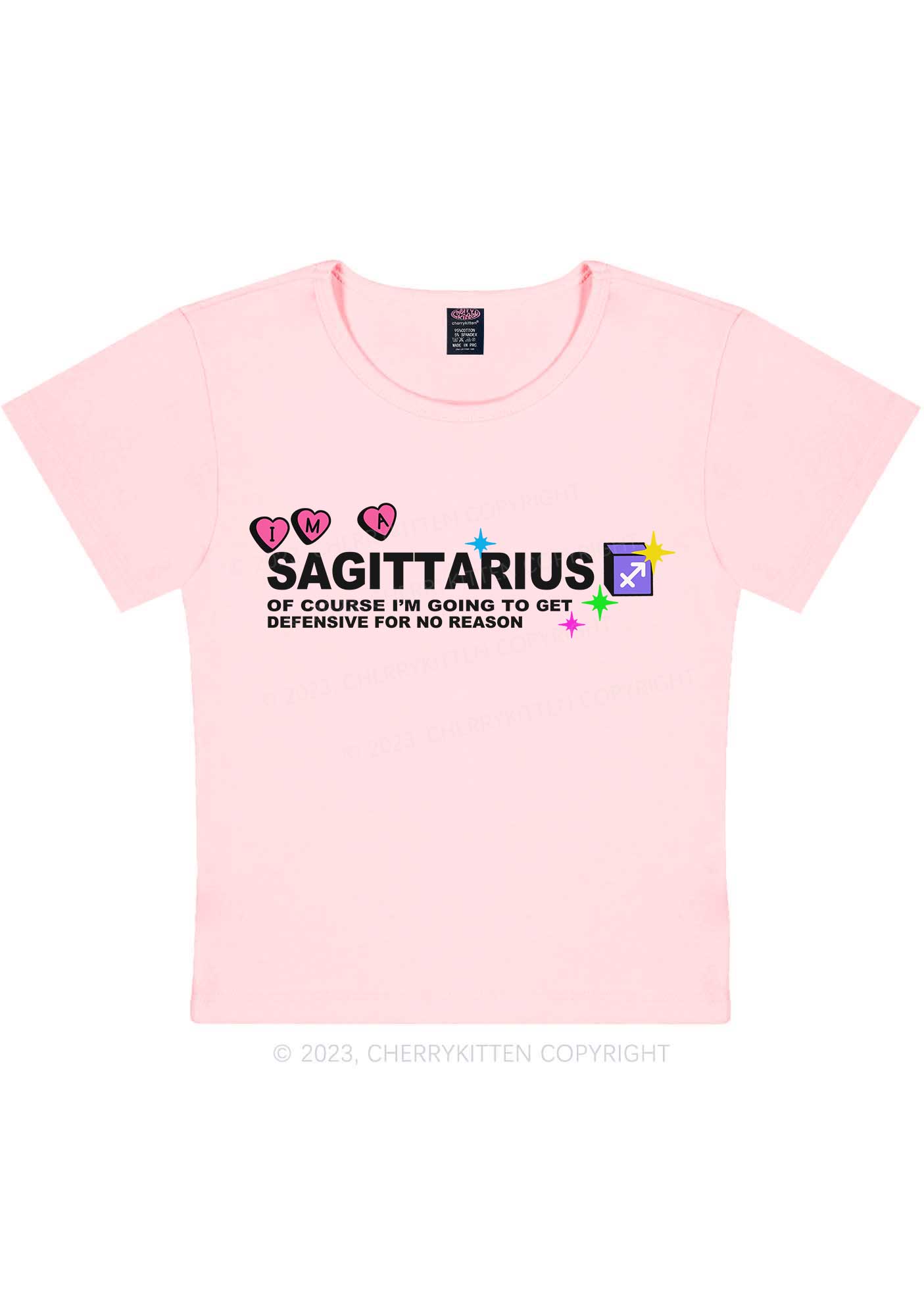 I'm A Sagittarius Y2K Baby Tee Cherrykitten