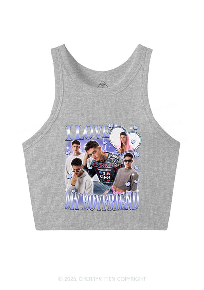 Custom Sparkly Heart I Love BF GF Y2K Crop Tank Top Cherrykitten
