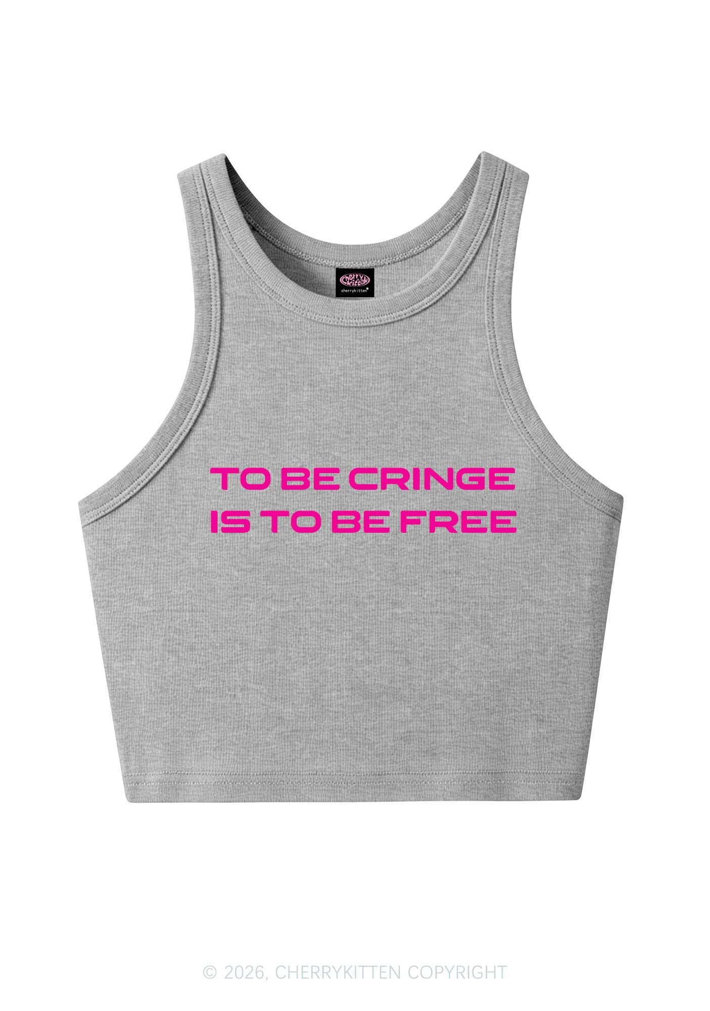 To Be Cringe Is To Be Free Y2K Crop Tank Top Cherrykitten