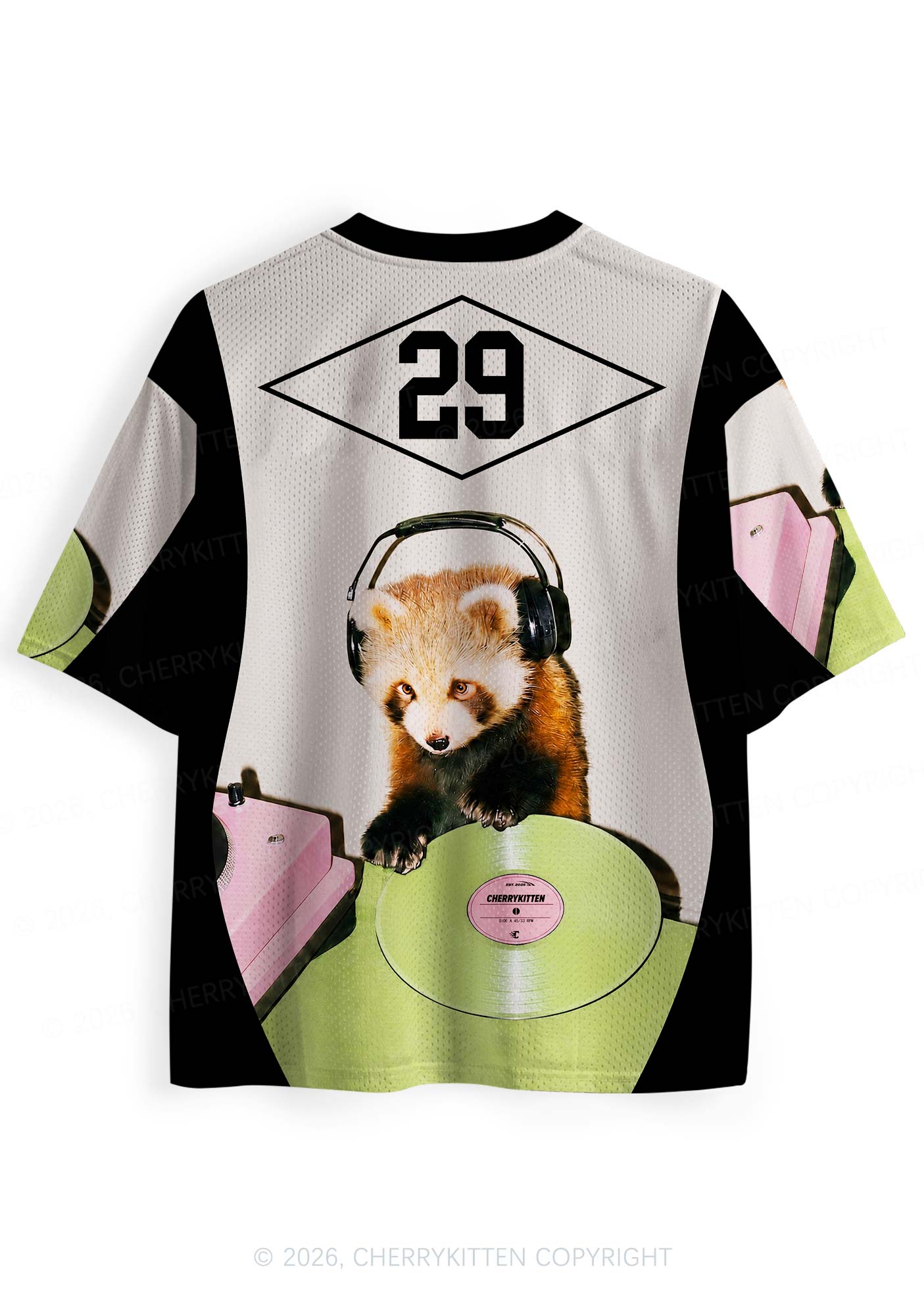Custom Red Panda DJ Y2K Sport Jersey Shirts Cherrykitten
