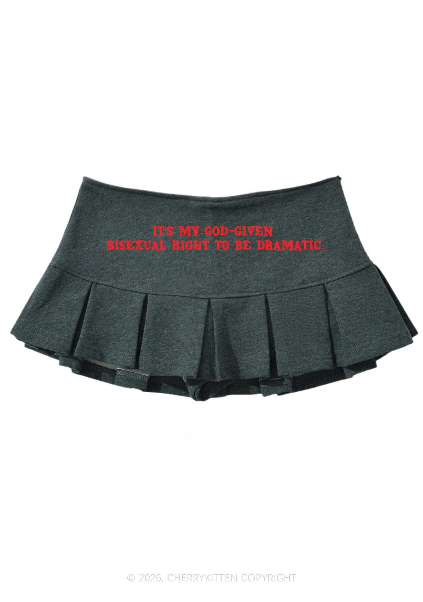 God Given Bisexual Right Pride Y2K Mini Pleated Skirts Cherrykitten