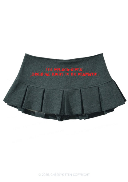 God Given Bisexual Right Pride Y2K Mini Pleated Skirts Cherrykitten