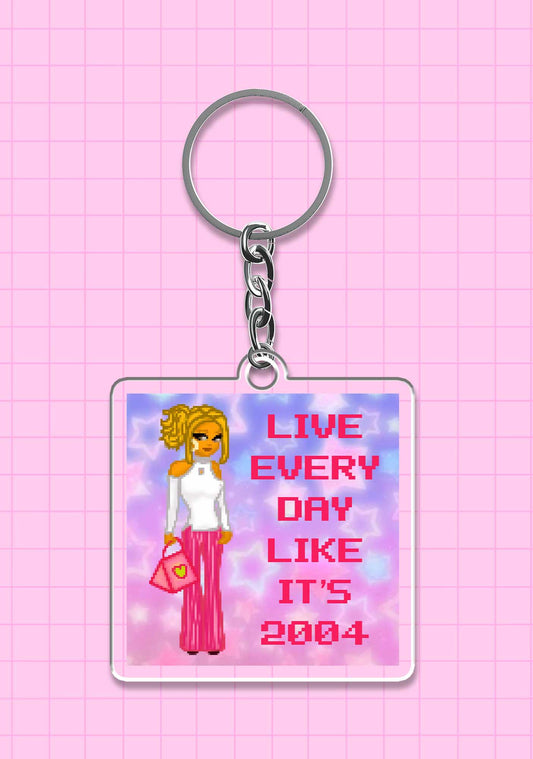 Live Every Day 1Pc Y2K Keychain Cherrykitten