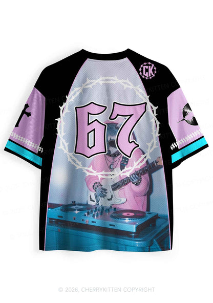 Pink Hoodie Raccoon DJ Y2K Sport Jersey Shirts Cherrykitten