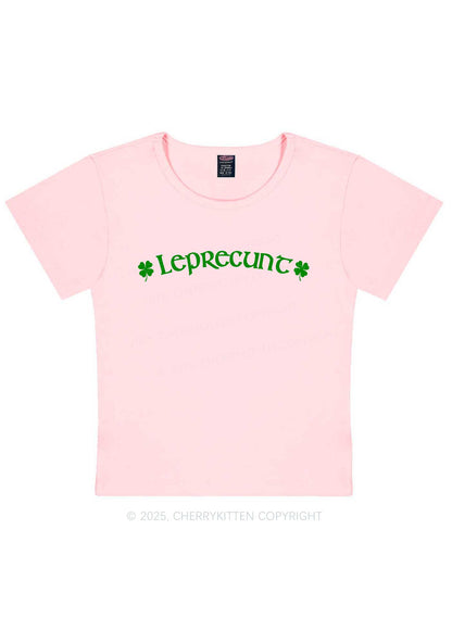 Leprecunt St Patricks Y2K Baby Tee Cherrykitten