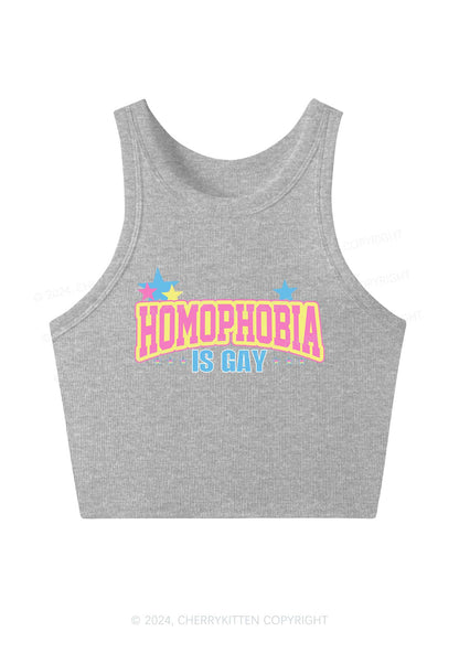Homophobia Is Gay Y2K Crop Tank Top Cherrykitten