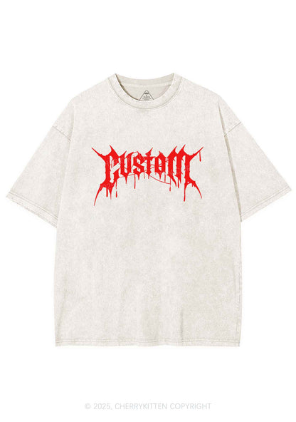 Custom Font Art Y2K Shirts Washed Tee Cherrykitten