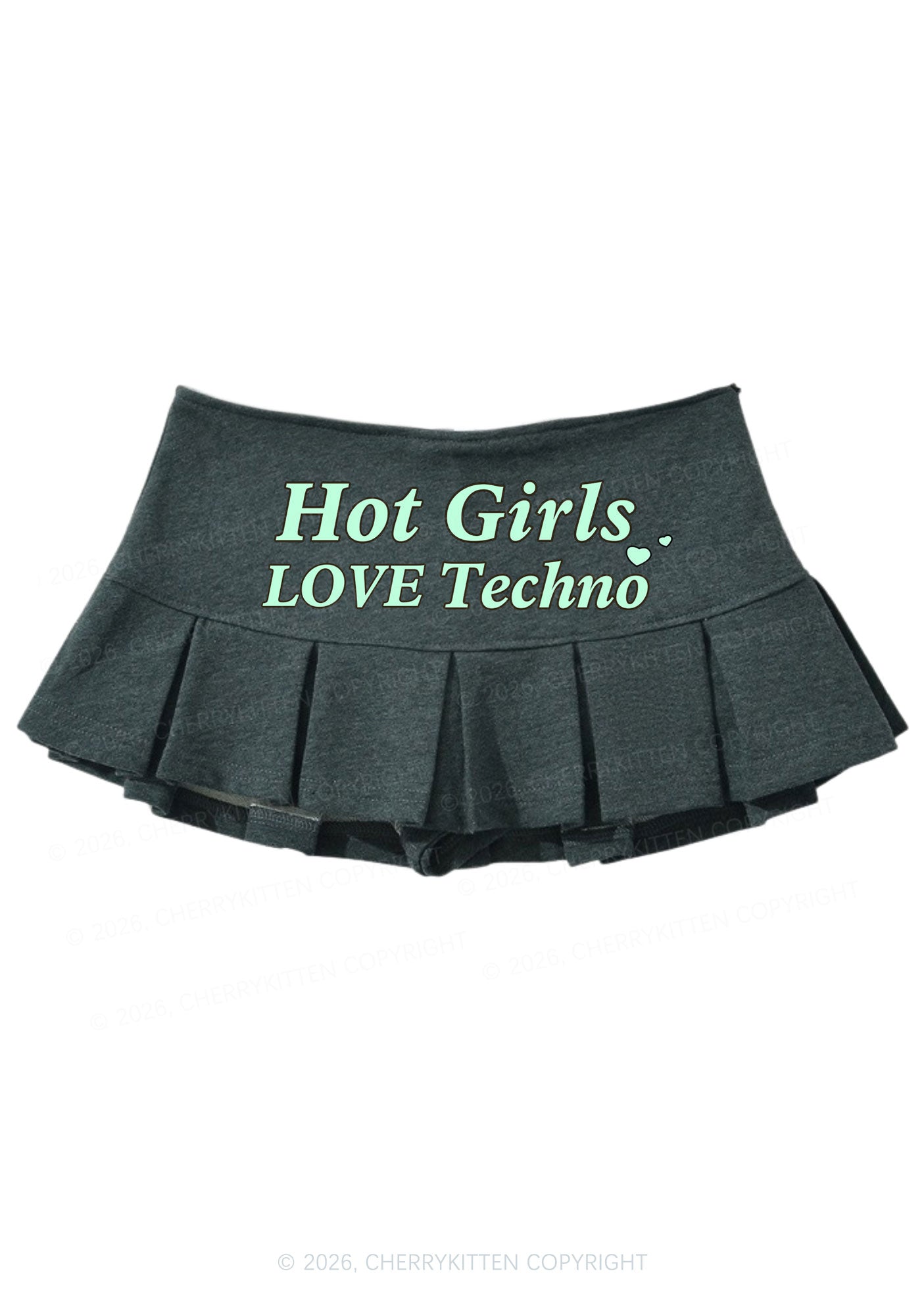 Hot Girls Love Techno Y2K Mini Pleated Skirts Cherrykitten