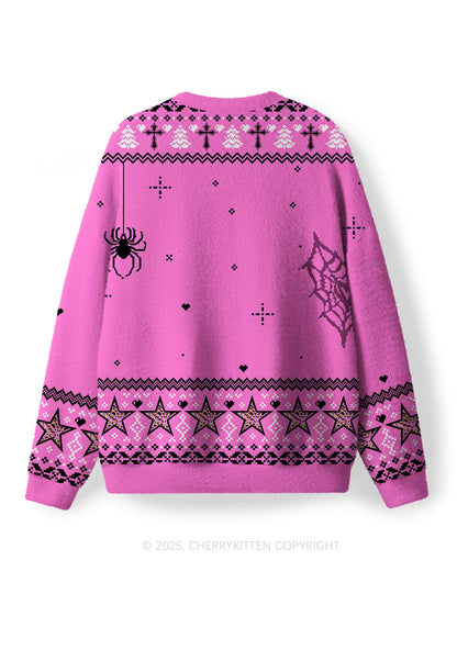 Tattoos Are Trashy Y2K Christmas Knit Sweatshirt Cherrykitten