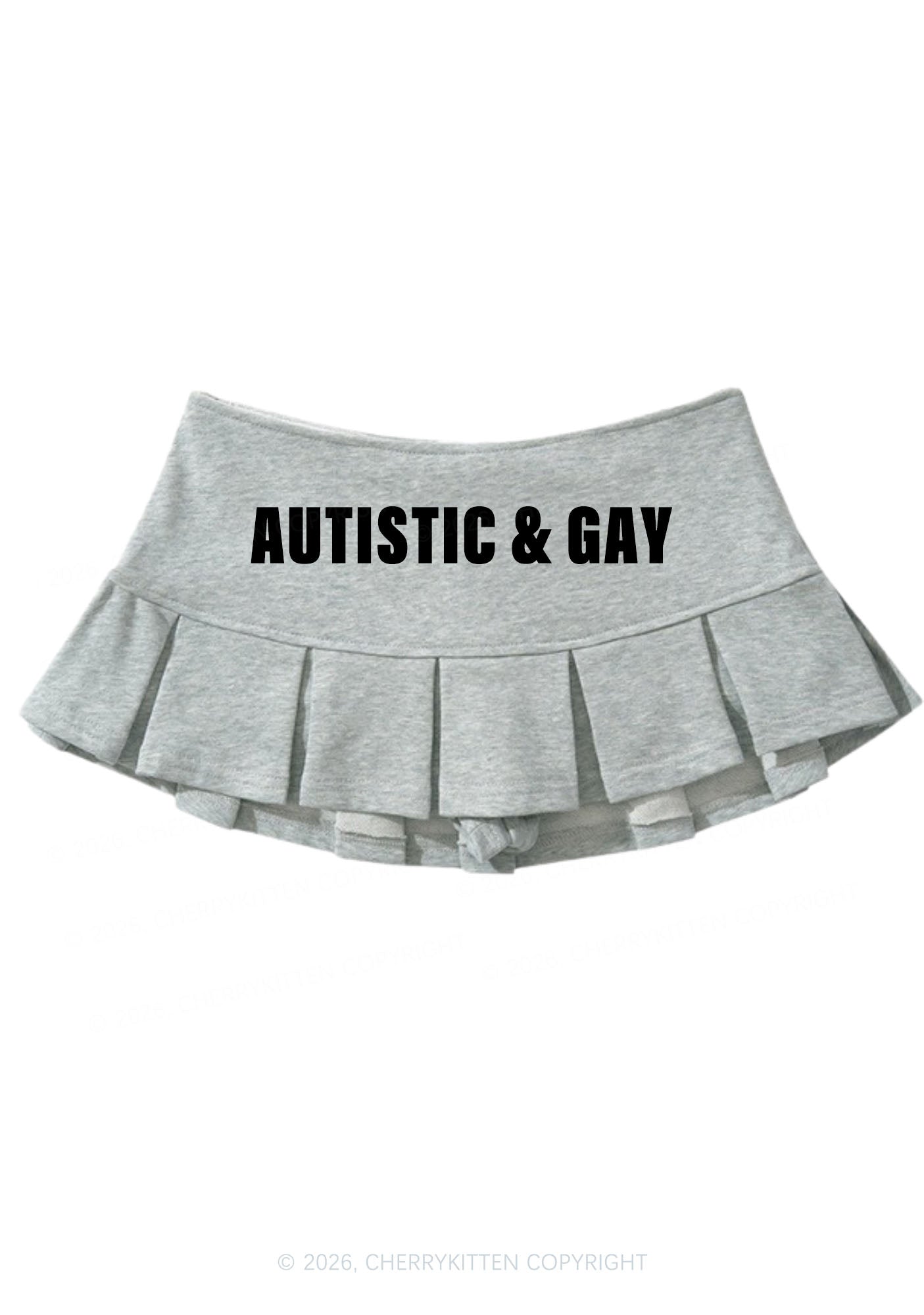 Autistic Gay Pride Y2K Mini Pleated Skirts Cherrykitten