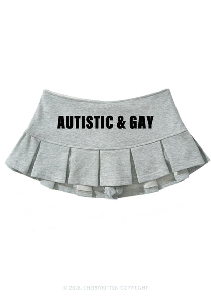 Autistic Gay Pride Y2K Mini Pleated Skirts Cherrykitten