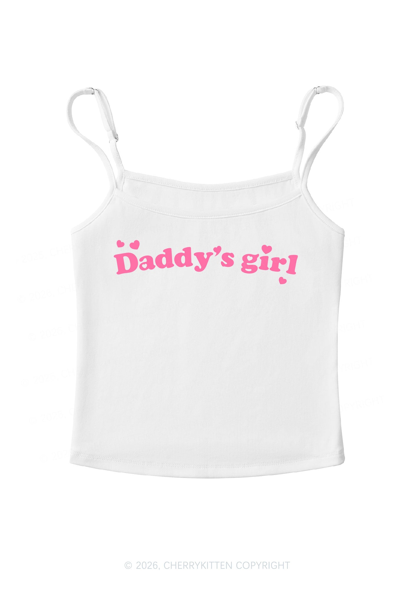 Daddys Girl Valentine's Day Y2K Spaghetti Strap Cami Cherrykitten