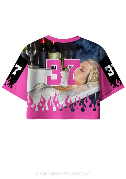 Custom Smoking Woman Y2K Crop Sport Jersey Shirts Cherrykitten