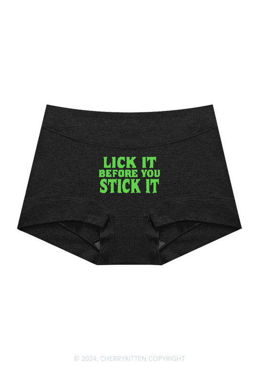 Lick It Before Stick It Y2K Mid Rise Waist Boyshort Cherrykitten