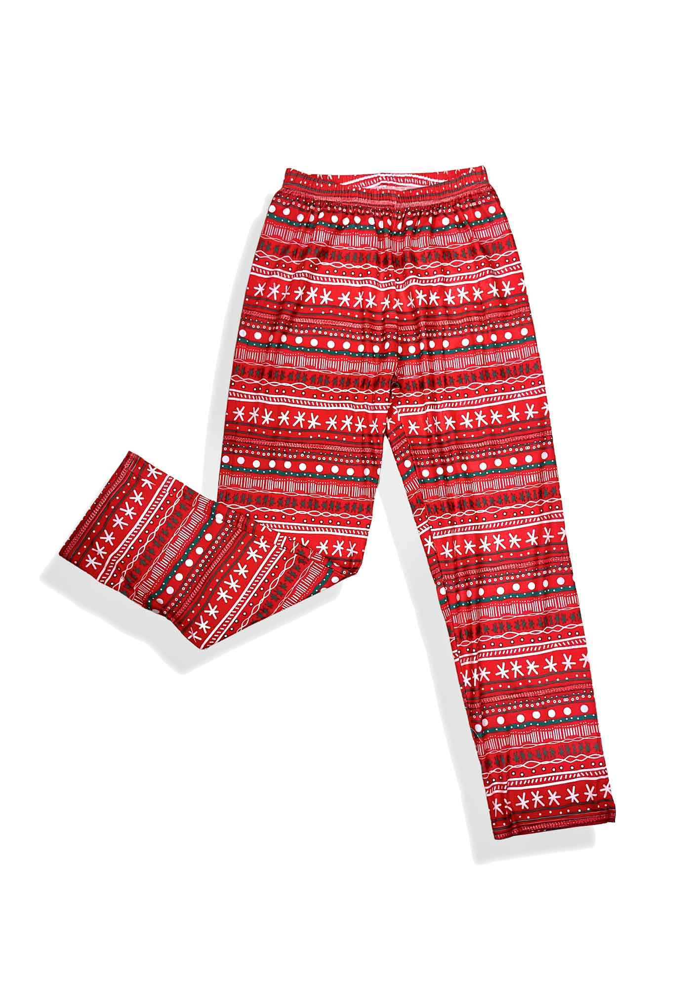 Red Snowflakes Loungewear Plaid Pajama Pants