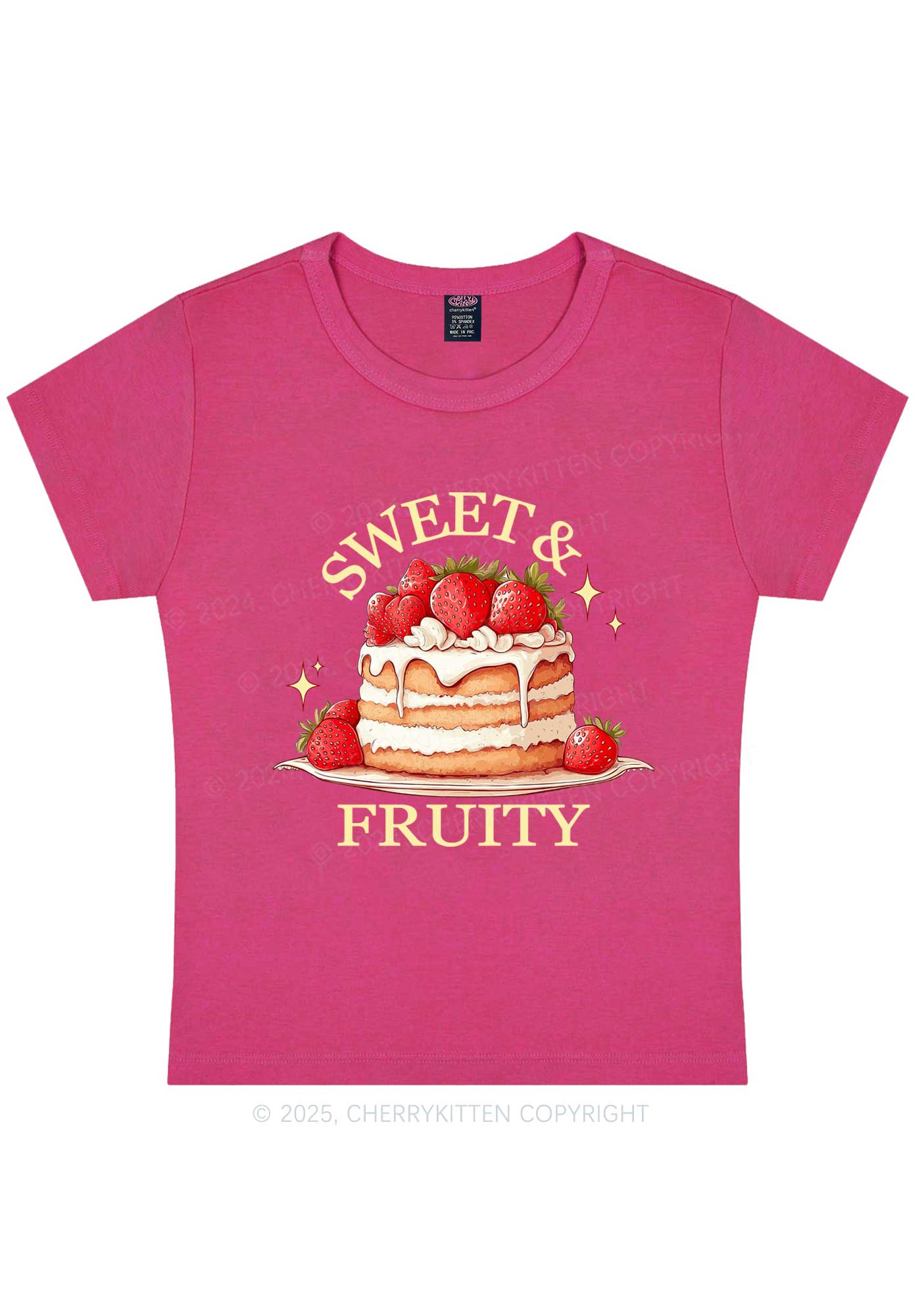 Sweet And Fruity Cake Y2K Baby Tee Cherrykitten