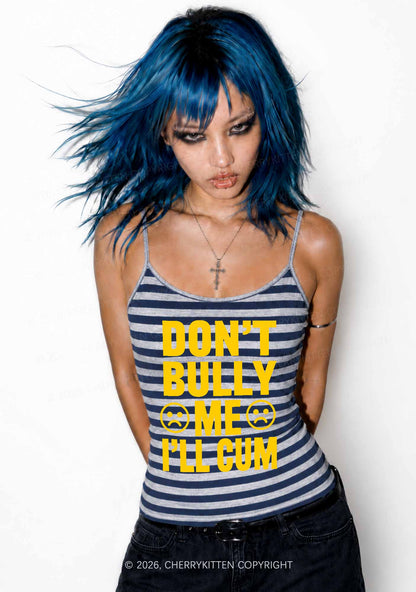 Dont Bully Me Y2K Navy Grey Striped Spaghetti Strap Cami Cherrykitten