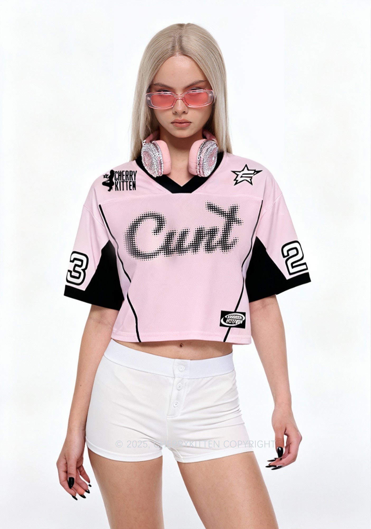 Custom Pixel Cxxt Y2K Crop Sport Jersey Shirts Cherrykitten