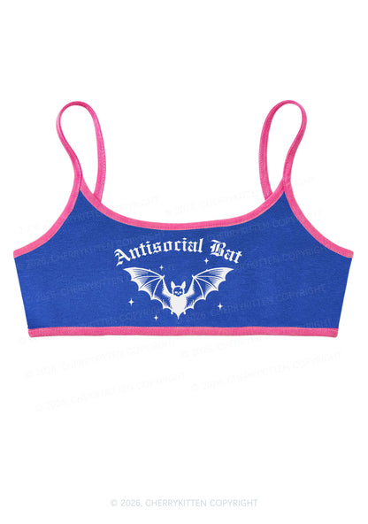 Halloween Antisocial Bat Y2K Super Crop Cami Cherrykitten
