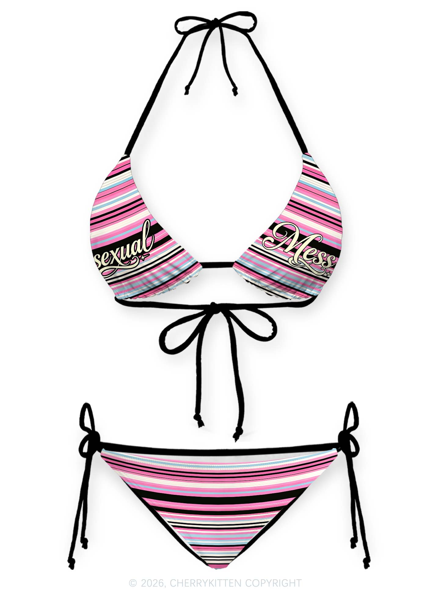 Bisexual Mess Pride Y2K Print Bikini Set Cherrykitten