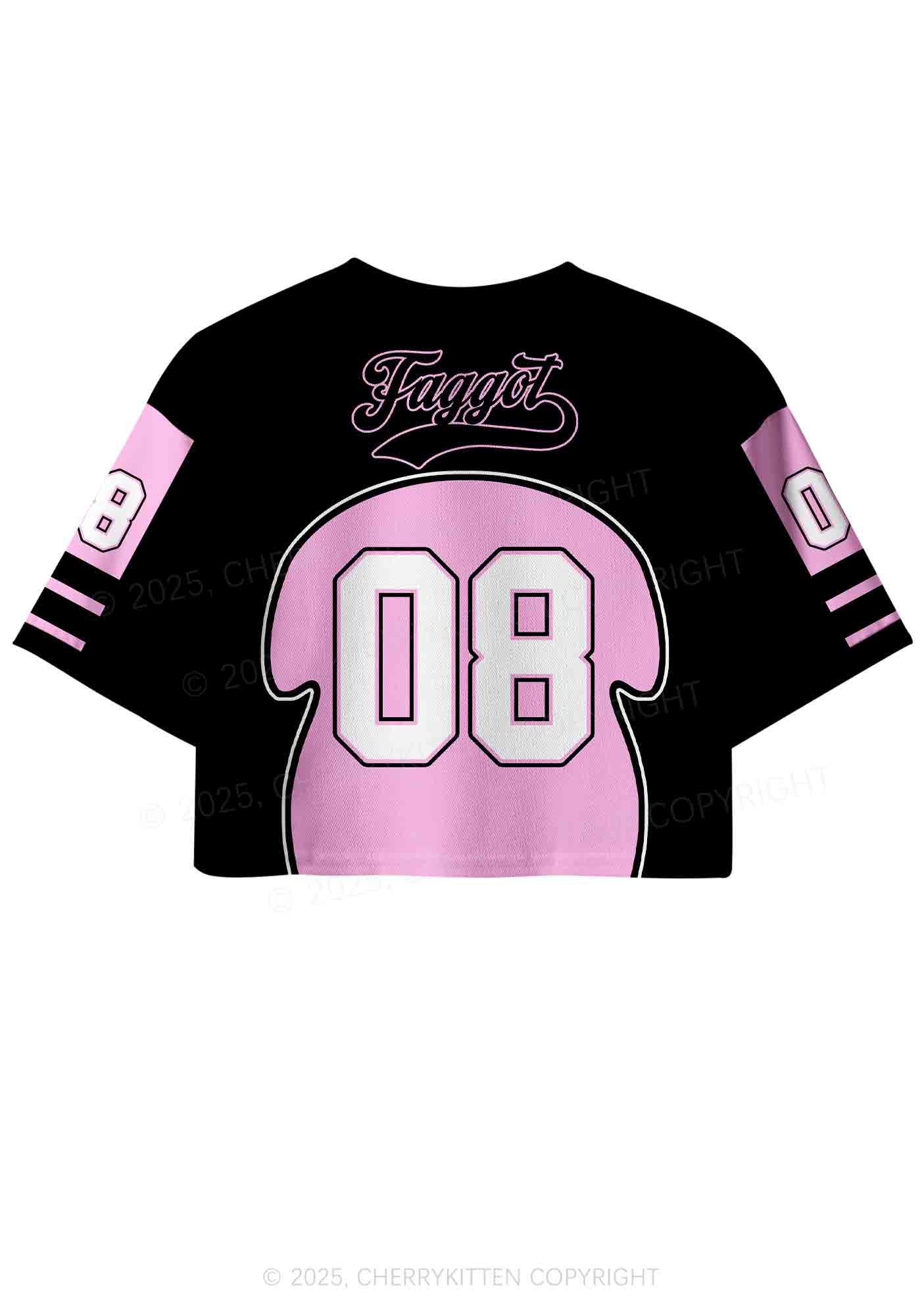 Custom Black Faggot Pride Y2K Crop Sport Jersey Shirts Cherrykitten