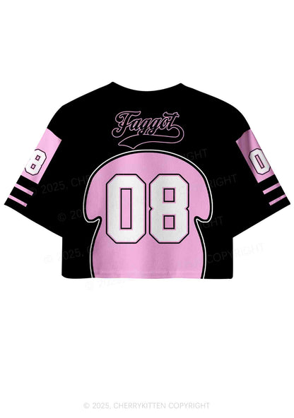 Custom Black Faggot Pride Y2K Crop Sport Jersey Shirts Cherrykitten
