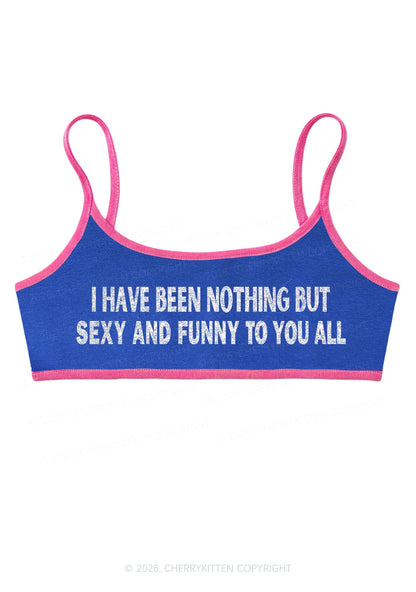 Glitter I Have Been Funny Y2K Super Crop Cami Cherrykitten