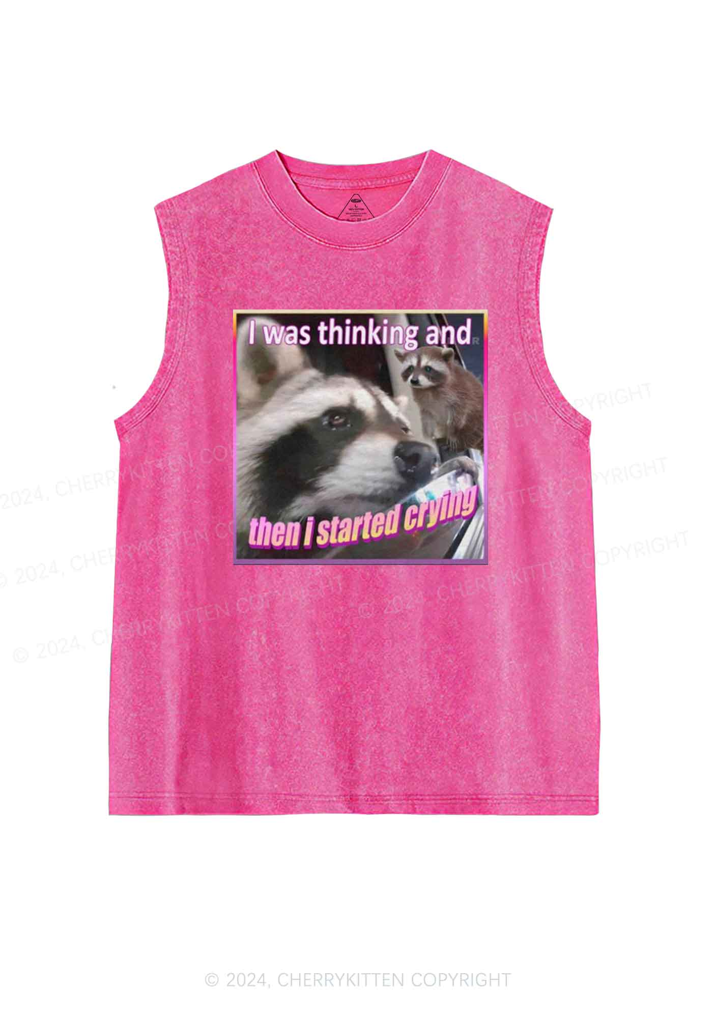 I Started Crying Y2K Washed Tank Cherrykitten